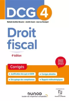 DCG 4 Droit fiscal, Corrigés 2022/2023 - Nathalie Gonthier-Besacier