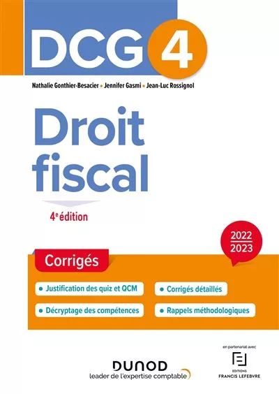 DCG 4 Droit fiscal, Corrigés 2022/2023 - Nathalie Gonthier-Besacier