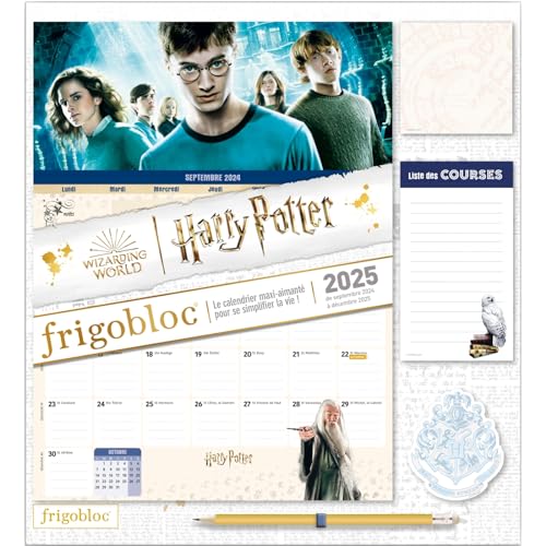 Frigobloc Mensuel 2025 Harry Potter (de sept. 2024 à déc. 2025)
